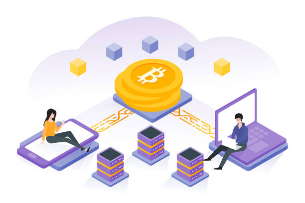Digital money currency concept with people illustration